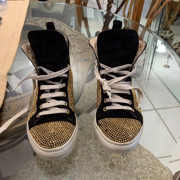 Le Silia Swarovski Suede Crystal Sneakers - Picture 1 of 5
